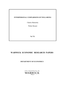 WARWICK  ECONOMIC  RESEARCH  PAPERS  Charles Blackorby Walter Bossert