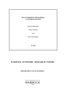 WARWICK  ECONOMIC  RESEARCH  PAPERS  Charles Blackorby Walter Bossert