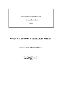 WARWICK  ECONOMIC  RESEARCH  PAPERS  Sovereign Risk: Constitutions Rule