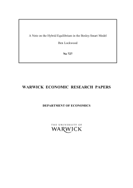 Warwick economic research papers