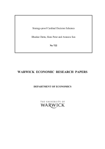 WARWICK  ECONOMIC  RESEARCH  PAPERS  Strategy-proof Cardinal Decision Schemes