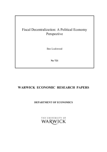 Fiscal Decentralization: A Political Economy Perspective
