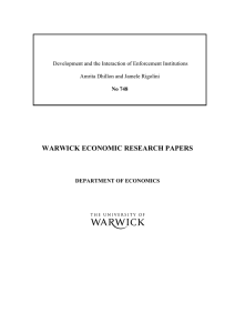 WARWICK ECONOMIC RESEARCH PAPERS  Development and the Interaction of Enforcement Institutions