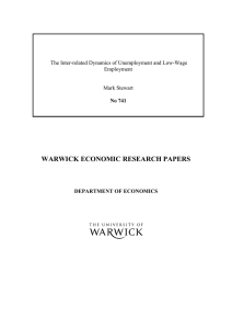 WARWICK ECONOMIC RESEARCH PAPERS  The Inter-related Dynamics of Unemployment and Low-Wage Employment