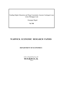 Funding Higher Education and Wage Uncertainty: Income Contingent Loan Giuseppe Migali