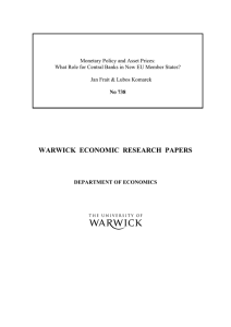 Monetary Policy and Asset Prices: Jan Frait &amp; Lubos Komarek