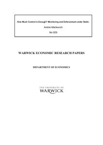 WARWICK ECONOMIC RESEARCH PAPERS  Andrei Markevich No 829