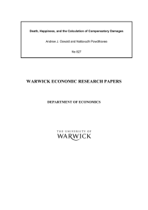 WARWICK ECONOMIC RESEARCH PAPERS  DEPARTMENT OF ECONOMICS