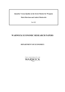 WARWICK ECONOMIC RESEARCH PAPERS