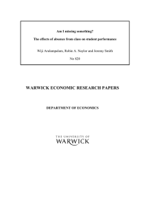 WARWICK ECONOMIC RESEARCH PAPERS