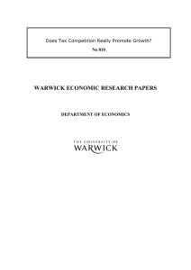 WARWICK ECONOMIC RESEARCH PAPERS  Does Tax Competition Really Promote Growth? No 810