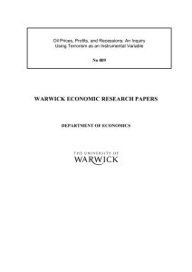 WARWICK ECONOMIC RESEARCH PAPERS  Oil Prices, Profits, and Recessions: An Inquiry