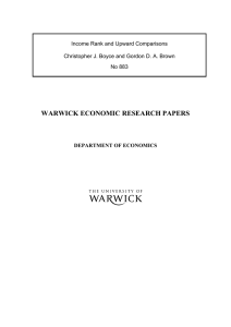 WARWICK ECONOMIC RESEARCH PAPERS  Income Rank and Upward Comparisons