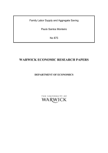 WARWICK ECONOMIC RESEARCH PAPERS  Family Labor Supply and Aggregate Saving