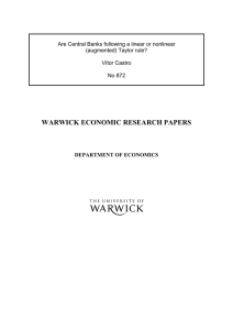 WARWICK ECONOMIC RESEARCH PAPERS  (augmented) Taylor rule?