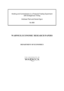 WARWICK ECONOMIC RESEARCH PAPERS Andreas Park and