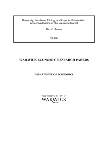 Monopoly, Non-linear Pricing, and Imperfect Information: Dezsö Szalay