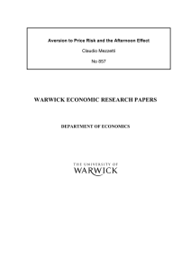 WARWICK ECONOMIC RESEARCH PAPERS  No 857