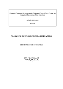 Financial Systems, Micro-Systemic Risks and Central Bank Policy: An