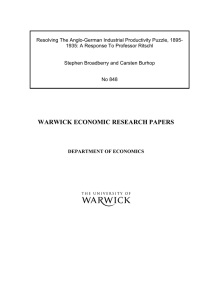 Resolving The Anglo-German Industrial Productivity Puzzle, 1895-