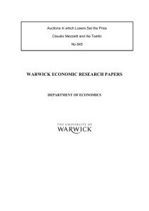 WARWICK ECONOMIC RESEARCH PAPERS  Auctions in which Losers Set the Price