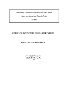WARWICK ECONOMIC RESEARCH PAPERS  Democracy, Collective Action and Intra-elite Confict