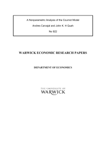 WARWICK ECONOMIC RESEARCH PAPERS  A Nonparametric Analysis of the Cournot Model