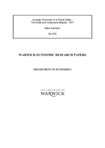 WARWICK ECONOMIC RESEARCH PAPERS  Counter-Terrorism in a Police State :