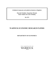 Unilateral measures and global emissions mitigation Shurojit Chatterji, Sayantan Ghosal,