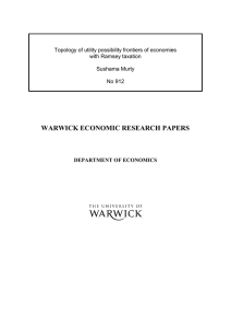WARWICK ECONOMIC RESEARCH PAPERS  Topology of utility possibility frontiers of economies