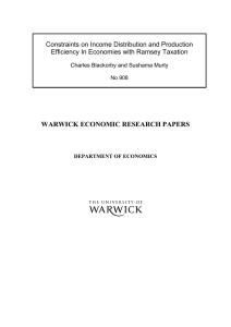 WARWICK ECONOMIC RESEARCH PAPERS Constraints on Income Distribution and Production