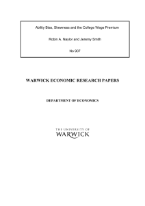 WARWICK ECONOMIC RESEARCH PAPERS  Robin A. Naylor and Jeremy Smith