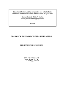 Educational Returns, ability composition and cohort effects: