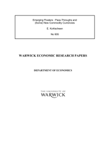 WARWICK ECONOMIC RESEARCH PAPERS  Emerging Floaters : Pass-Throughs and