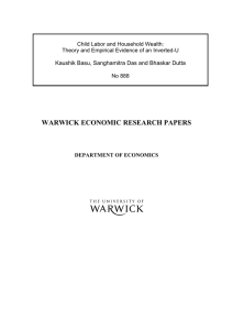 WARWICK ECONOMIC RESEARCH PAPERS Kaushik Basu, Sanghamitra Das and Bhaskar Dutta