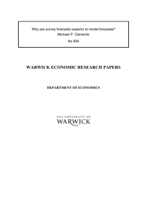 WARWICK ECONOMIC RESEARCH PAPERS  Michael P. Clements