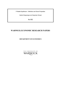 WARWICK ECONOMIC RESEARCH PAPERS  No 952 DEPARTMENT OF ECONOMICS