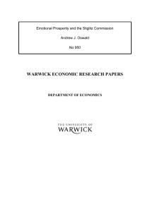 WARWICK ECONOMIC RESEARCH PAPERS  Emotional Prosperity and the Stiglitz Commission