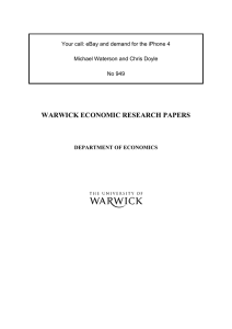 WARWICK ECONOMIC RESEARCH PAPERS  No 949