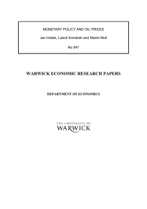 WARWICK ECONOMIC RESEARCH PAPERS  Jan Hošek, Luboš Komárek and Martin Motl