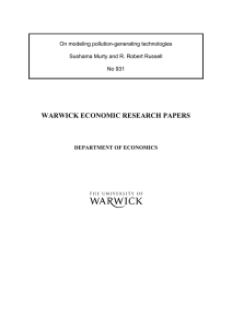 WARWICK ECONOMIC RESEARCH PAPERS  On modeling pollution-generating technologies