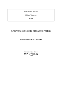 WARWICK ECONOMIC RESEARCH PAPERS  Beer- the ties that bind Michael Waterson