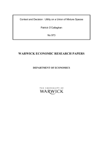 WARWICK ECONOMIC RESEARCH PAPERS  Patrick O’Callaghan