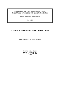 A New Analysis of A Priori Voting Power in the... Recent Quota Reforms Give Little Cause for Celebration