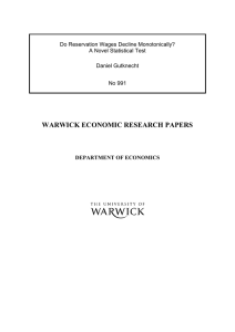 WARWICK ECONOMIC RESEARCH PAPERS  Do Reservation Wages Decline Monotonically?