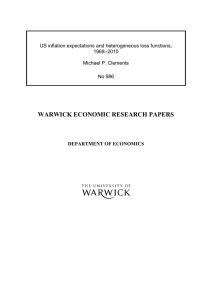 WARWICK ECONOMIC RESEARCH PAPERS  US inflation expectations and heterogeneous loss functions, –2010