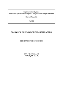 Implementation Cycles : Investment-Specific Technological Change and the Length of Patents