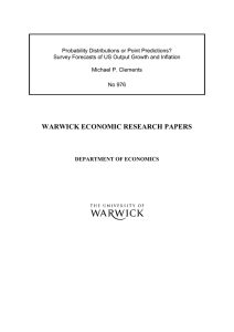 Probability Distributions or Point Predictions? Michael P. Clements