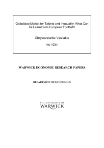Chrysovalantis Vasilakis WARWICK ECONOMIC RESEARCH PAPERS
