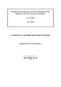 Parliamentary Questions and the Probability of Re-  Luc Tucker